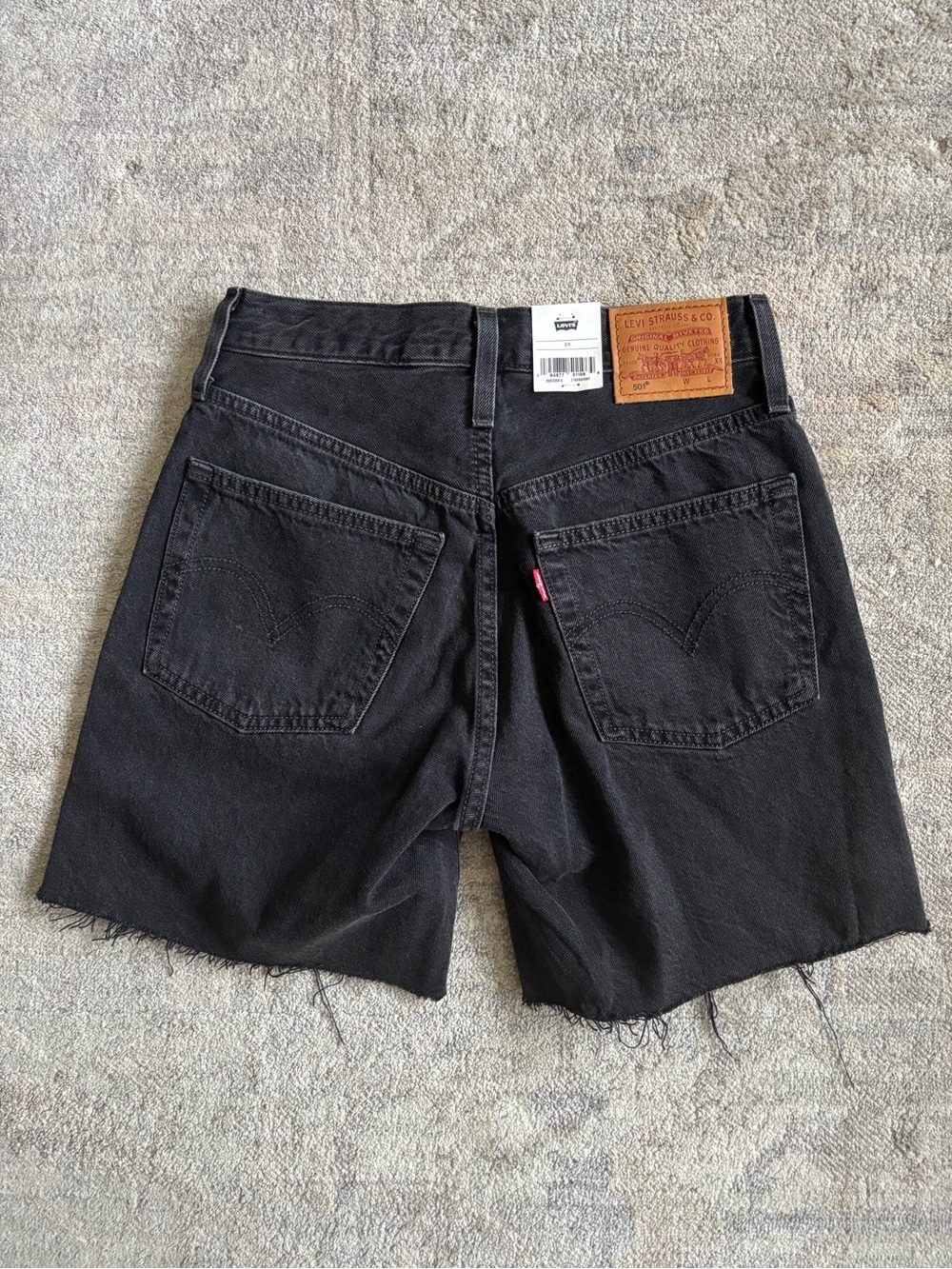 Levi's Black Denim Cutoff Jean Shorts with Raw Hem